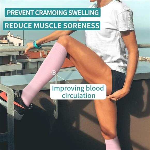 Laite Hebe 4 Pairs-Compression Socks for Women&Men Circulation-Best Support - Picture 4 of 7